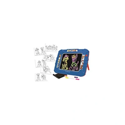 Imagen de Lexibook, Paw Patrol, Tablero de Dibujo electrónico neón, Juguete Creativo artístico para niñas y niños, Paño Limpieza rotuladores incluidos, Rojo/Azul, CRNEOPA