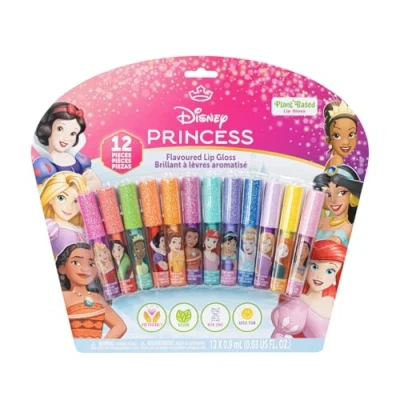 Imagen de Disney Princess 12 brillos de labios origen vegetal, primer set maquillaje para niñas, ideal fiestas, pijamadas y como regalo cumpleaños, mayores 3 años, Townley Girl