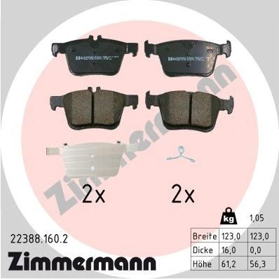 Imagen de ZIMMERMANN 22388.160.2 Juego de pastillas freno preparado para indicador desgaste SEAT: Leon III Hatchback, Ateca, CUPRA: Ateca