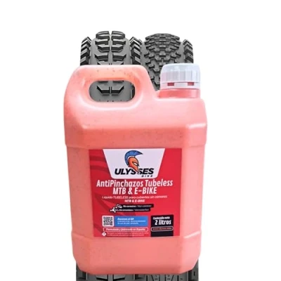 Imagen de Ulysses Bike, 2 litros de Liquido antipinchazos Bicicleta MTB sin amoniaco. tubeless preventivo para y E Bike.