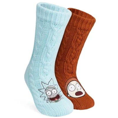 Imagen de Rick and Morty Calcetines Hombre Antideslizantes de Andar por Casa (Óxido/Azul)