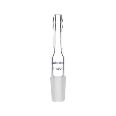 Imagen de Labasics Adaptador Recto de Vidrio, Vidrio Entrada con Junta Macho 14/20 y 8mm Conexión Manguera Cristalería Laboratorio, Glass Straight Inlet Adapter