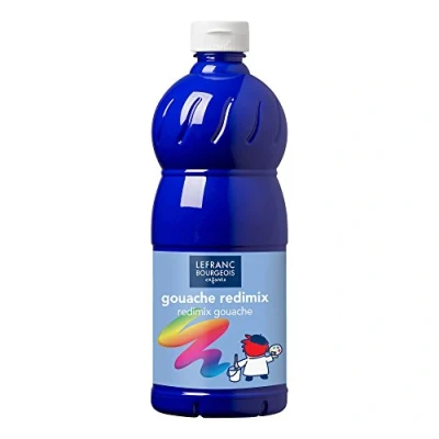 Imagen de Lefranc Bourgeois Témperas para niños, Gouache, Ultramar, 1000 ml