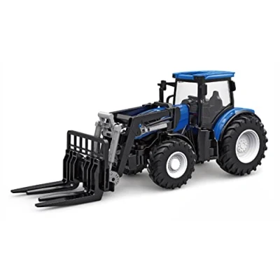 Imagen de Amewi Tractor RC 22596 con Horquilla de palé, luz y Sonido, 1:24 RTR Incluye Mando a Distancia, batería, Cable Carga, Color Azul