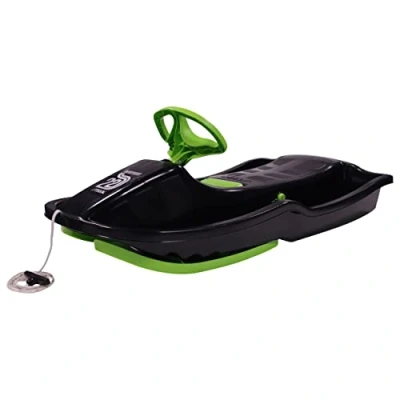 Imagen de STIGA Snowpower Trineo con Volante y Freno, para Niñas Niños a Partir de 5 Años Verde/Negro