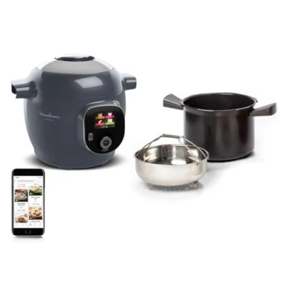 Imagen de Moulinex Ce851hf0 Cookeo+ Multicocina inteligente de alta presión, 6 L, 150 recetas integradas, sin vigilancia, pantalla intuitiva, guía cocción paso a
