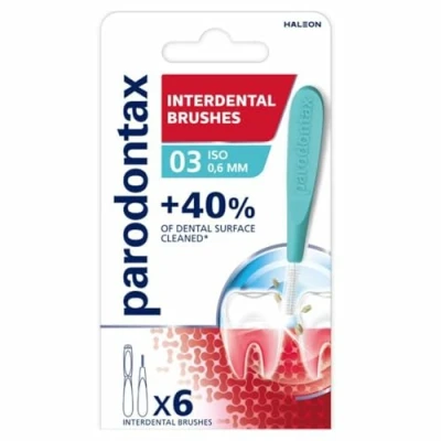 Imagen de Parodontax Cepillos interdentales (0,6 mm) X6 con tapa higiénica/elimina profundamente la placa dental