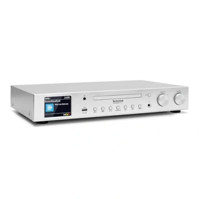 Imagen de TechniSat DIGITRADIO 143 CD (V3) sintonizador HiFi Digital, Radio por Internet (Dab+, FM, Bluetooth, Spotify Connect, Reproductor de CD, WLAN, Ancho 43,5 cm, Control aplicación y Remoto) Plata