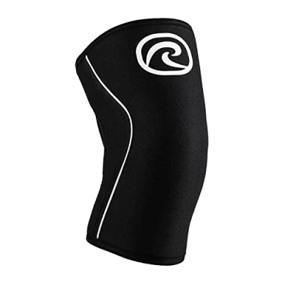 Imagen de Rehband Power Max vendaje de rodilla fuerza deportes 7mm SBR/neopreno, adecuado para competiciones, rodilleras musculación, Color:Negro, Talla:M