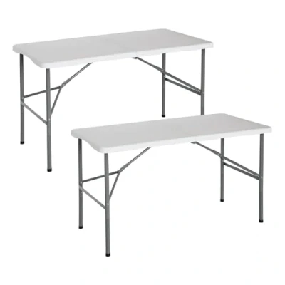 Imagen de THINIA HOME Pack 2 Mesas Plegables Portátiles Resina 122cm Blanco