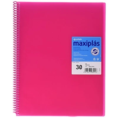 Imagen de Grafoplas CARPETA 30 FUNDAS MAXIPLAS TRANS FUCSIA