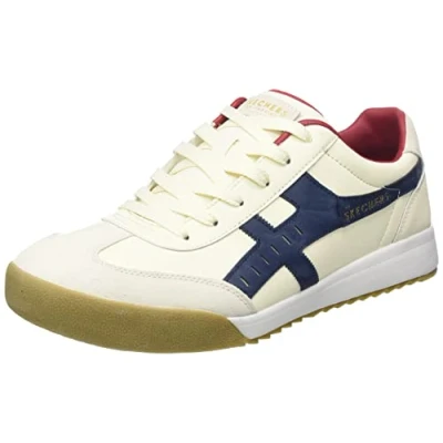 Imagen de Skechers 237350 Wnvr, Zapatillas Hombre, Blanco Cuero Rojo Azul Ribete, 41.5 EU