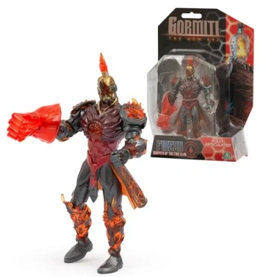 Imagen de GORMITI THE NEW ERA Figura de 15 cm Fireon con su Puño Fuego, Armadura Quitar y Poner, Colores Brillantes Acabados Metálicos, 9 Puntos Articulación, Famosa (GRV20200)