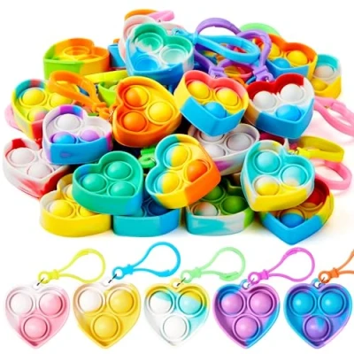 Imagen de JOYIN Llaveros Pop, Mini Fidget Toys, a Granel, 30 Piezas, Recuerdos de Fiesta para niños, Rellenos Bolsas Regalo premios en el Aula