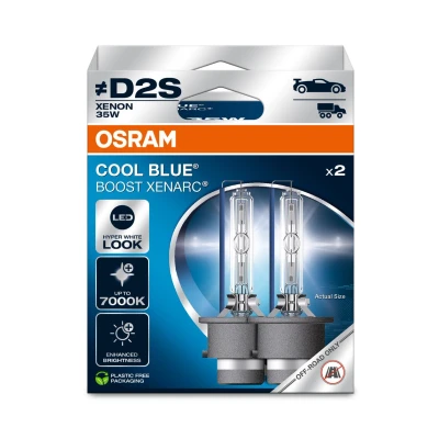 Imagen de OSRAM XENARC Cool Blue Boost, D2S, lámparas de faros xenón, 7000 K, caja plegable colgante (2 lámparas), solo para uso todoterreno