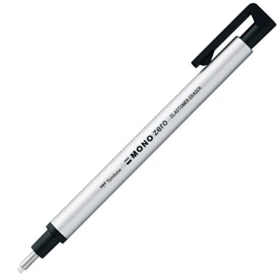 Imagen de Tombow Soporte de goma borrar, Mono Zero Round Shapre Silver (EH KUR04)