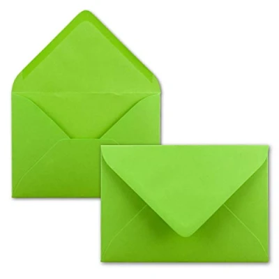Imagen de FarbenFroh by GUSTAV NEUSER 25 Mini Sobres Carta Verde Claro 5,2 x 7,6 cm Miniatura con Pegamento Húmedo para Felicitaciones Florales, Tarjetas de Felicitación, Colgantes y Regalos Dinero