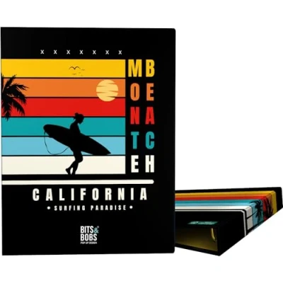 Imagen de Grafoplás Carpeta de Anillas A5 4 Redondas 20mm Plastificado Soft Diseño Bits&amp;Bobs Pop Up Design, California Perfecto para Documentos Cuarto Certificado FSC
