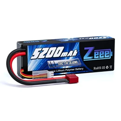 Imagen de Zeee 2S Lipo Batería 7.4V 100C 5200mAh Estuche rígido con Deans T Plug para RC Evader Bx Coche Camión Truggy Hobby