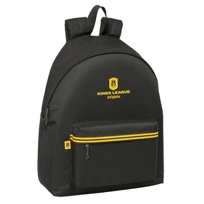 Imagen de Safta KINGS LEAGUE Day Pack Infantil, Mochila Calidad y Máxima Resistencia, Cómoda Versátil, 33x15x42 cm, Color Negro