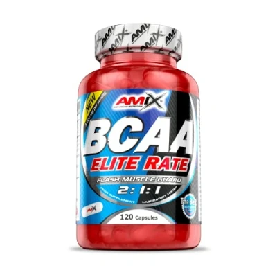 Imagen de AMIX BCCA Elite Rate 120 Cápsulas Favorece la Recuperación Muscular y Ayuda a Definir los Músculos Aporta Aminoácidos Esenciales BCAA Glutamina
