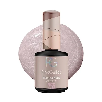 Imagen de Pink Gellac Shellac 255 Frosted Nude Esmalte de uñas en gel para lámpara UV o led, color beis brillante, 15 ml