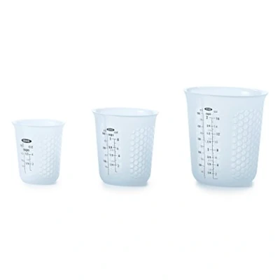 Imagen de OXO Good Grips Juego de 3 tazas medidoras silicona, color azul