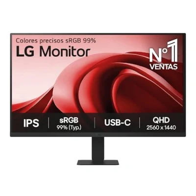 Imagen de LG 27U631A B Monitor, 27&quot;, QHD, Panel IPS, 2560 x 1440, 100Hz, 5ms, USB Tipo C, sRGB 99%, Ajuste Inclinación, Negro