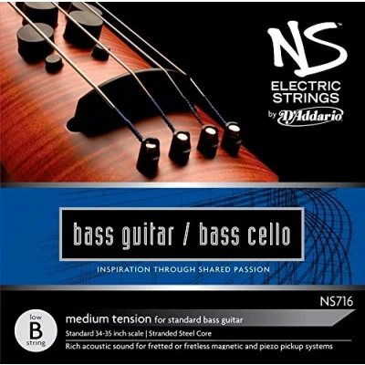 Imagen de D&#039;Addario NS Electric 4/4 Scale Medium Tension Single Low B String for Bass/Cello