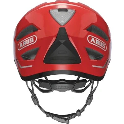 Imagen de ABUS casco de ciudad Pedelec 2.0 bicicleta con luz trasera y cubierta para la lluvia el tráfico urbano mujeres hombres rojo, talla M, (52 57 cm), rojo (blaze red)