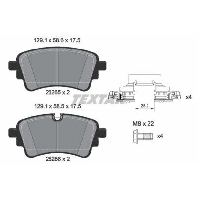 Imagen de TEXTAR 2626501 Juego de pastillas freno preparado para indicador desgaste con tornillos pinza accesorios AUDI: A4 B9 Avant, Berlina