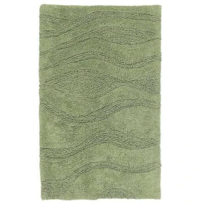 Imagen de RugVista Chateau Alfombra de baño, 80 x 50 cm Rectangular, Pelo Corto, Antideslizante, Alfombrilla baño Moderna, Lavable a máquina hasta 30C, 100% Algodón, Verde