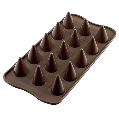 Imagen de SCG20 Molde de Silicona para Chocolate con 15 cavidades Forma Conos, Color marrón