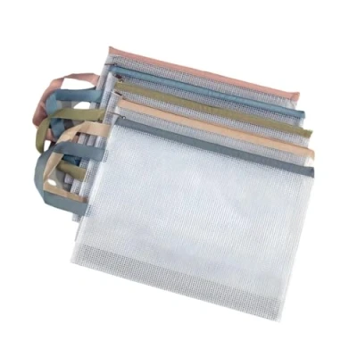 Imagen de Copechilla Carpeta portadocumentos A4 con cremallera transparente PVC 5 Piezas Colores Bolsa de plástico impermeable malla para Oficina,Viaje,Suministros