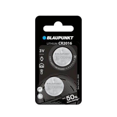 Imagen de Blaupunkt Pila de botón Litio Coin CR2016, 2 Unidades en blíster