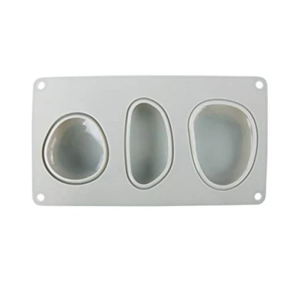 Imagen de Rayher 36107000 Molde con forma de 3 piedras decorativas, diferentes tamaños, Para hormigón, jabón, Raysin y más, silicona 14.5x26x3.5 cm