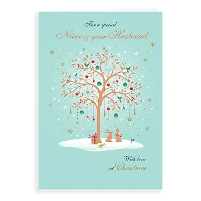 Imagen de Regal Publishing Tarjeta de Navidad clásica para sobrina y marido 9 x 6 pulgadas