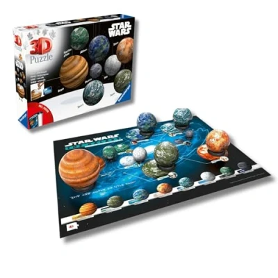 Imagen de Ravensburger Puzzle 3D: Star Wars Planetas, Galaxia, para Niños +8 Años, 531 Piezas, Incluye Poster
