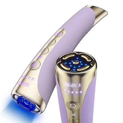 Imagen de FAQ 101 Amethyst Piel reafirmada por radiofrecuencia Rejuvenecimiento facial RF y fototerapia 3 led Antiedad Masajeador T Sonic Cuidado antiarrugas App Terapia de luz roja