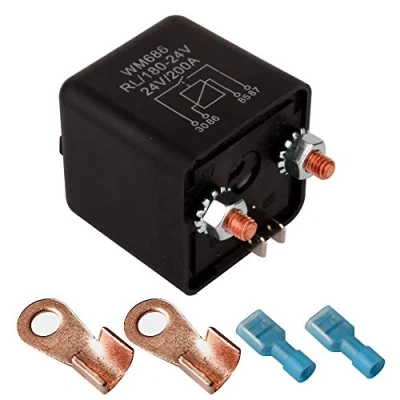 Imagen de Gebildet 1Pieza 24VDC 200A Trabajo Pesado Relés para Coche Barco Camión Motor Automoción de Arranque, 4Pin SPST con 2Huella + 2Borne Contacto