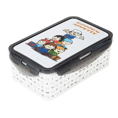 Imagen de p:os 34995 Fiambrera Mainzelmännchen para niños con 2 Compartimentos extraíbles, de plástico 4 Cierres Clip, guardería, Colegio y Tiempo Libre