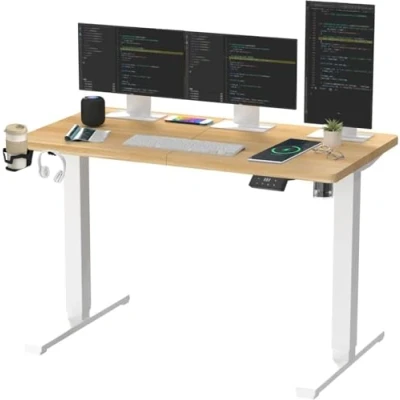 Imagen de SANODESK QS 140 x 60 cm Escritorio Elevable Eléctrico Mesa Regulable en Altura Eléctrico/Standing Desk con Tablero Telescópico Bidireccional Función de Memoria Negro