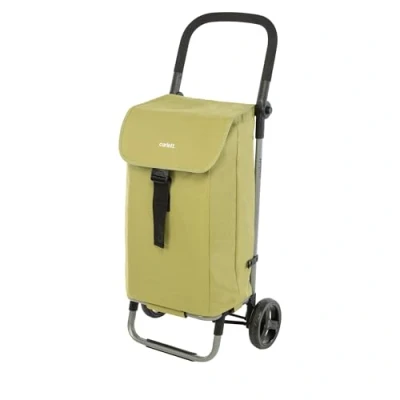 Imagen de Carlett Lite Style LETT201 L3 Carro de la Compra Ligero y Plegable Carrito Supermercado Capacidad XL 60L Manillar Ajustable Diseño Compacto Verde Oliva