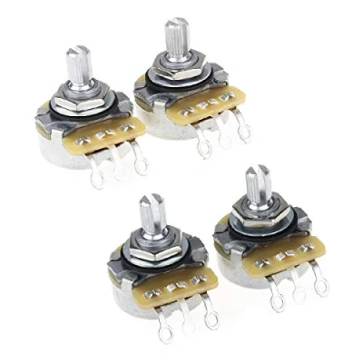 Imagen de CTS 450 Series 500K Potenciómetro Audio/Linear Split Shaft Fine 24 Splines Poti para Guitarra Eléctrica Bajo, 10% Tolerancia (2 Audio, 2 Linear)