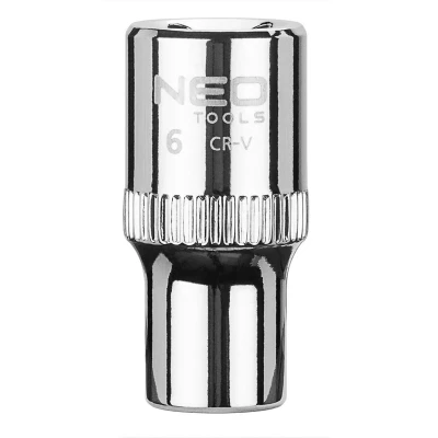 Imagen de NEO TOOLS 08 224 Piezas insertables de llave cubo 1/4 3124 6 mm Acero cromo vanadio SuperLock