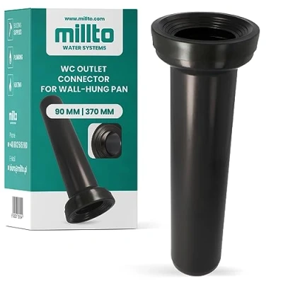Imagen de Millto™ Geberit Tubo de desagüe para inodoro (90 x 370 cm, polipropileno, cisterna, tubería tuberías, alcantarillado