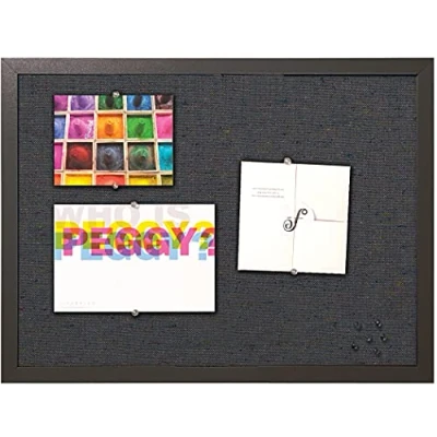 Imagen de Bi Office Tablón de Anúncios Black Shadow, Marco MDF Negro Mate, 60x45 cm