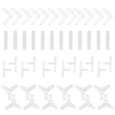 Imagen de LYTIVAGEN 48 PCS Conector de Tubo Aire para Acuario, Adaptador Acuario en Línea Y T L I Conectores Plástico Tanques Agua 6mm