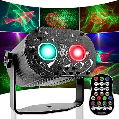 Imagen de Luces de Discoteca, Aurora Luz Discoteca 60 Patrones Fiesta USB Flash Control Remoto DJ Activadas Por Sonido Lámpara 3W para Fiestas Casa