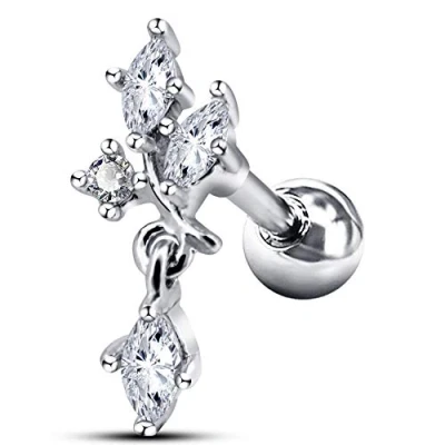 Imagen de OUFER Pendientes de Cartílago Acero Quirúrgico 316L 16G Stud Cluster Vine Dangle Tragus Hélix Piercing